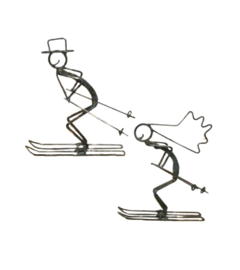 skiers cake topper