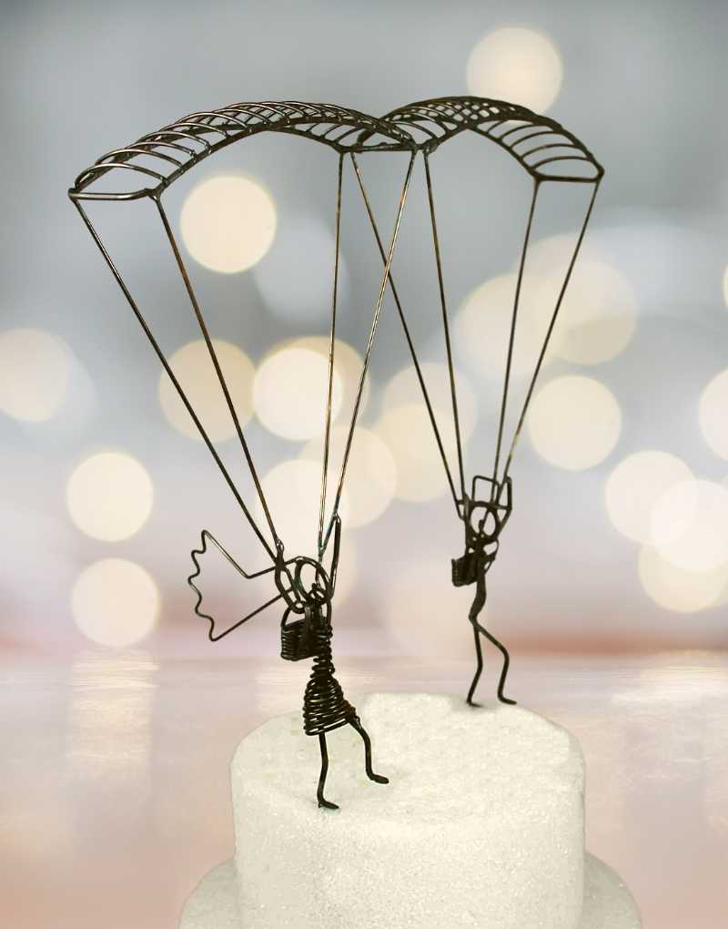 skydiver cake topper