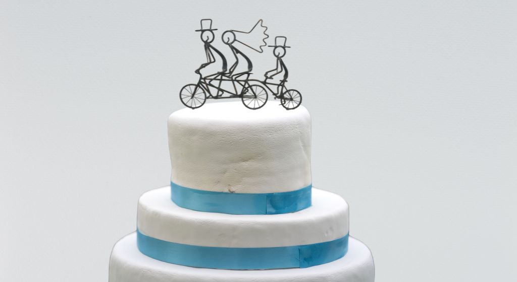 tandem bike cake topper